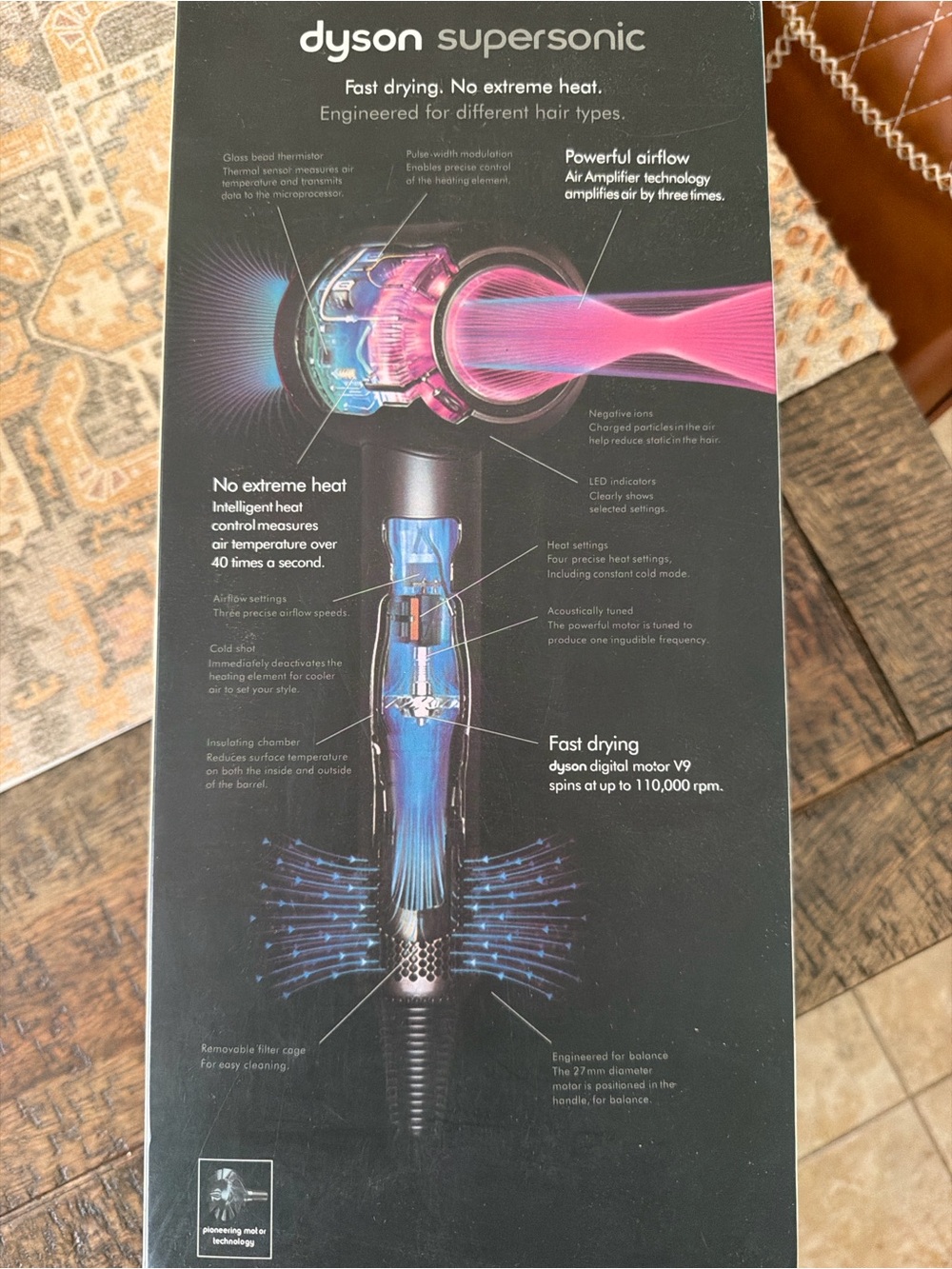 Dyson Supersonic Hair Dryer in Black with Pink Accent